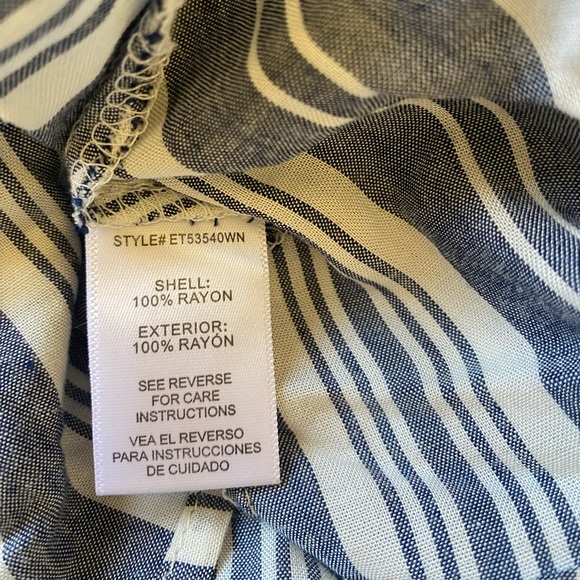 ModCloth en crème nautical lightweight blue white striped spaghetti strap tank S - Picture 4 of 7